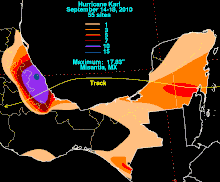 An image depicting rainfall totals across Mexico.