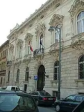 One of the four Károlyi Palaces in the district, known as the István Károlyi or Károlyi-Csekonics Palace (Fellner and Helmer, 1881), Múzeum utca 17. Built for Countess Károlyi, wife of Count István Károlyi.