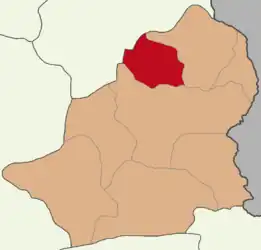 Map showing Susuz District in Kars Province