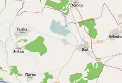 Map of Plavna and other settlements in the neighborhood