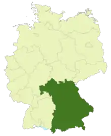 Map of Germany: Bavarian football association highlighted