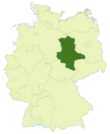 Map of Germany with the location of Saxony-Anhalt highlighted