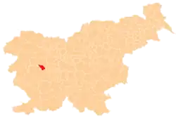 Location of the Municipality of Žiri in Slovenia