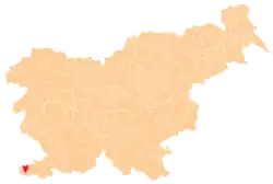 The location of the Municipality of Izola