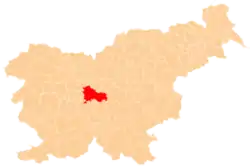 Location of the Municipality of Ljubljana in Slovenia