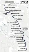 Map of Berlin U-Bahn's U8 line