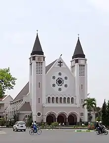 Our Lady of Mount Carmel Cathedral in Malang, known locally as Ijen Cathedral.