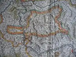 The County of Katzenelnbogen shown on an early 18th-century map