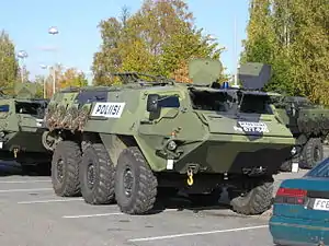 A XA-180 armoured personnel carrier on display in Turku during Finnish Navy 2014 anniversary