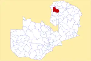 District location in Zambia