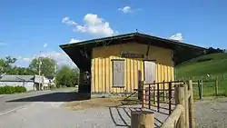 The old Kelso Depot, with Teal Hollow Road on the left