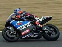 Kenny Roberts Jr. riding his Suzuki GSV-R at the 2003 Japanese Grand Prix.