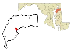 Location in Kent County and Maryland