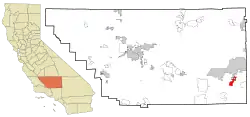 Location in Kern County and the state of California