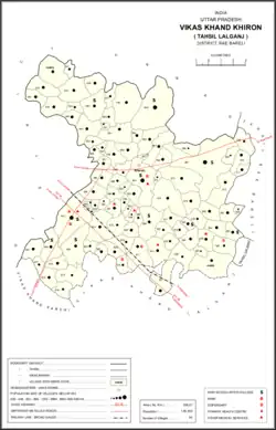 Map showing Jamkoriapur (#579) in Khiron CD block