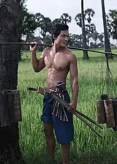 Modern reconstruction of a Khmer farmer costume