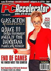 March 2000 cover of PC Accelerator showing developer, Stevie Case