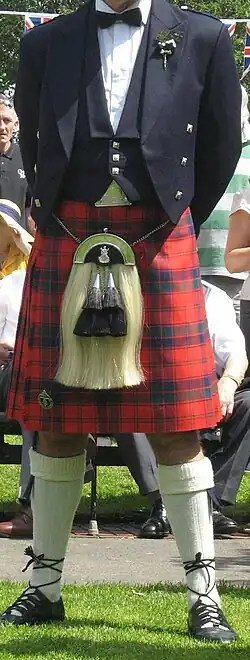 A modern Scottish kilt and sporran