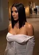 Image 71Kim Kardashian wearing an off-the-shoulder top in 2017. (from 2010s in fashion)