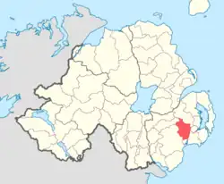 Location of Kinelarty, County Down, Northern Ireland.