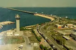 View of the causeway, facing east.