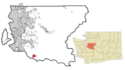 Location of Enumclaw within King County, Washington