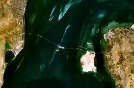 Image 33The King Fahd Causeway as seen from space (from Bahrain)