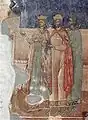 Tinatin Gurieli and King Levan, from a fresco from the Akhali Shuamta monastery