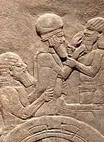 Ummanaldash, King of Elam being taken to Nineveh by the Assyrians 645-640 BCE.