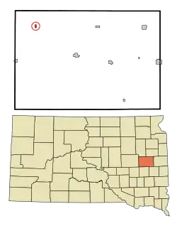 Location in Kingsbury County and the state of South Dakota