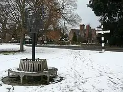 The Green covered with snow.