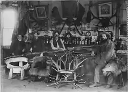 Kinman's bar in Table Bluff in 1889, with three chairs displayed