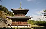 Pagoda of Kirihata-ji in Awa. It was built in 1607.