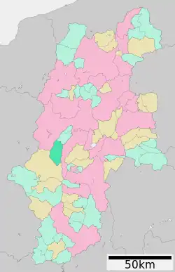 Location of Kiso Village in Nagano Prefecture