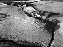 Kite aerial photo of the site of Ogilface Castle