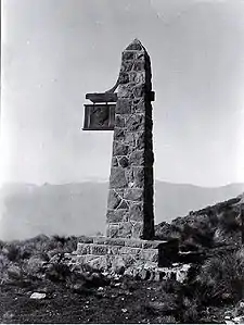 Plinth of the Sign of the Kiwi, Dyers Pass, Port Hills, Christchurch