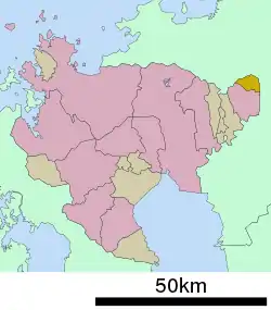 Location of Kiyama in Saga Prefecture