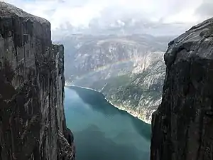 View of Lysefjorden from Kjeragbolten