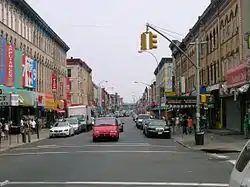 Knickerbocker Avenue in 2006. It is a main shopping street south of Maria Hernandez Park.