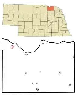 Location of Verdel, Nebraska