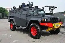 A Pindad Komodo Indonesian Mobile Brigade special police tactical vehicle