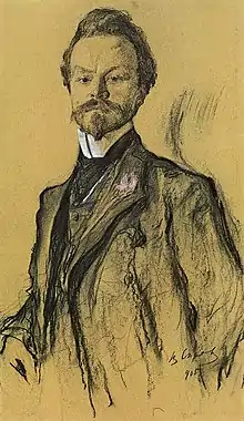 Portrait of Konstantin Balmont by Valentin Serov. 1905.