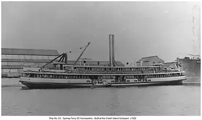 Koompartoo thought to be photographed new at Walsh Island Dockyard, 1922