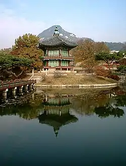 Image 6Gyeonghoeru Pavilion at Gyeongbokgung (from Portal:Architecture/Palace images)