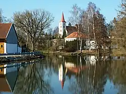 Church of Saint Vitus seen across the pond