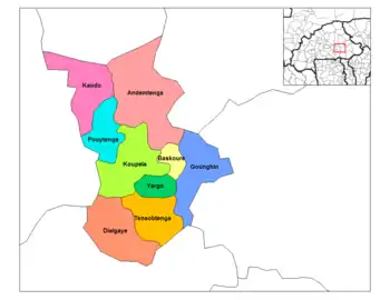 Provincial map of its departments