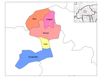 Niou Department location in the province