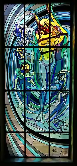 Apollo (System Copernicus), stained glass by Stanisław Wyspiański, House of the Medical Society in Kraków (1905)