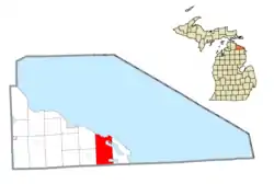 Location within Presque Isle County