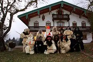 St. Nikolaus with 12 Krampuses in Berchtesgadener Land, Germany (2016)